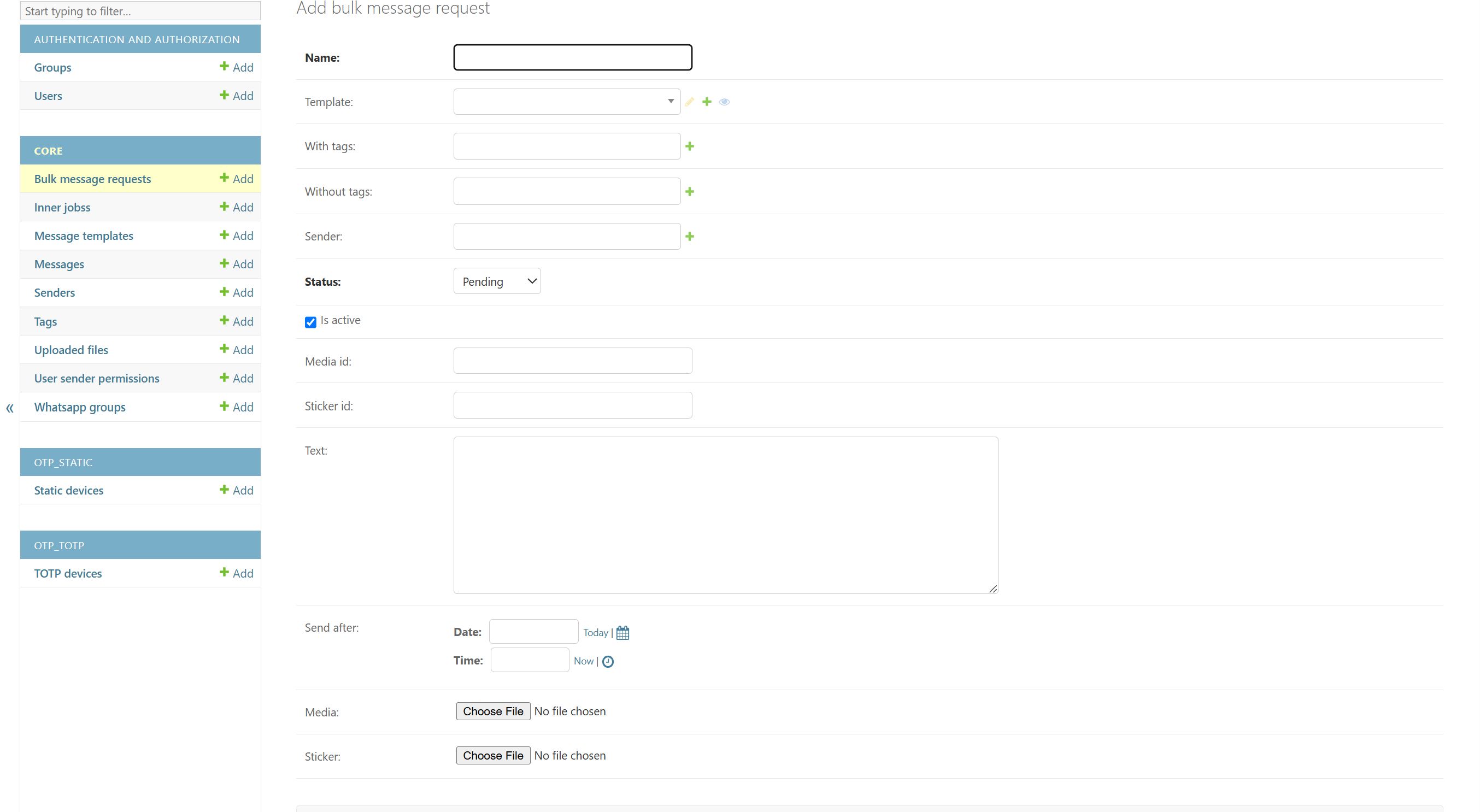 ارسال پیام عمده